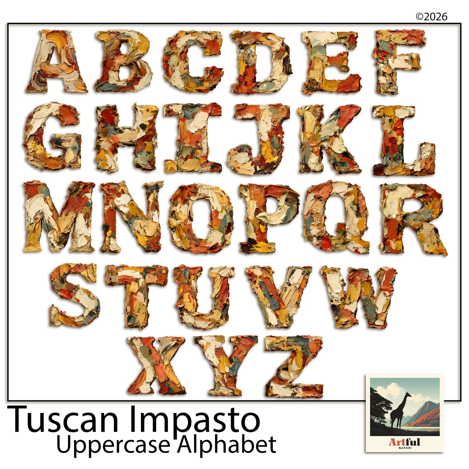 Tuscan Impasto Alphabet