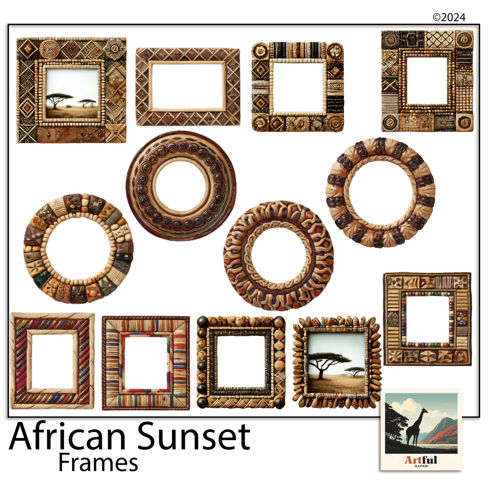 African Sunset Frames