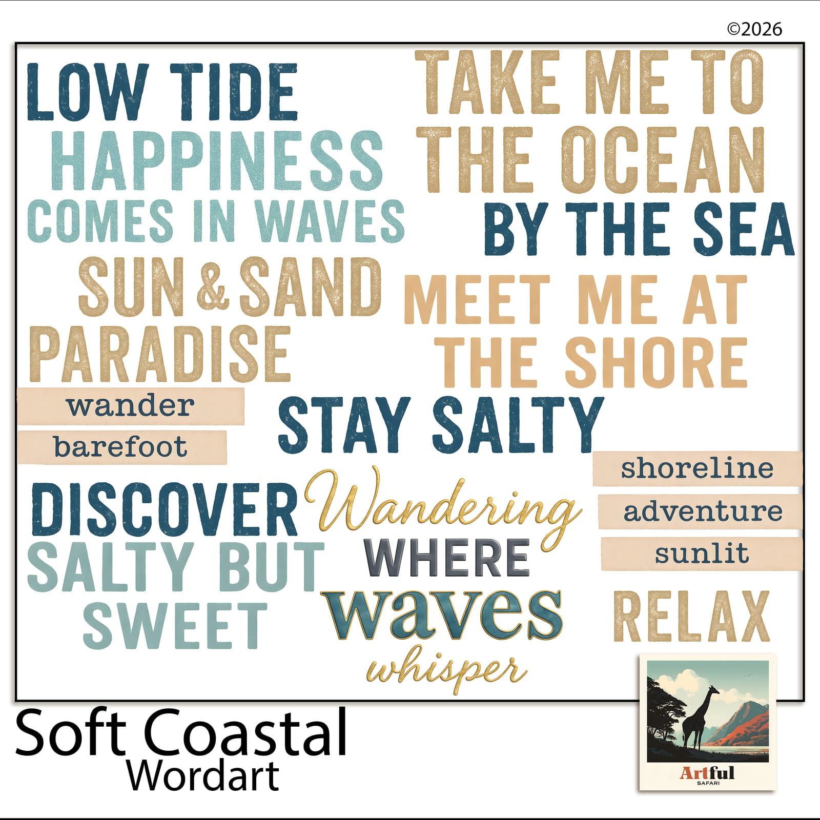 Soft Coastal Word Art