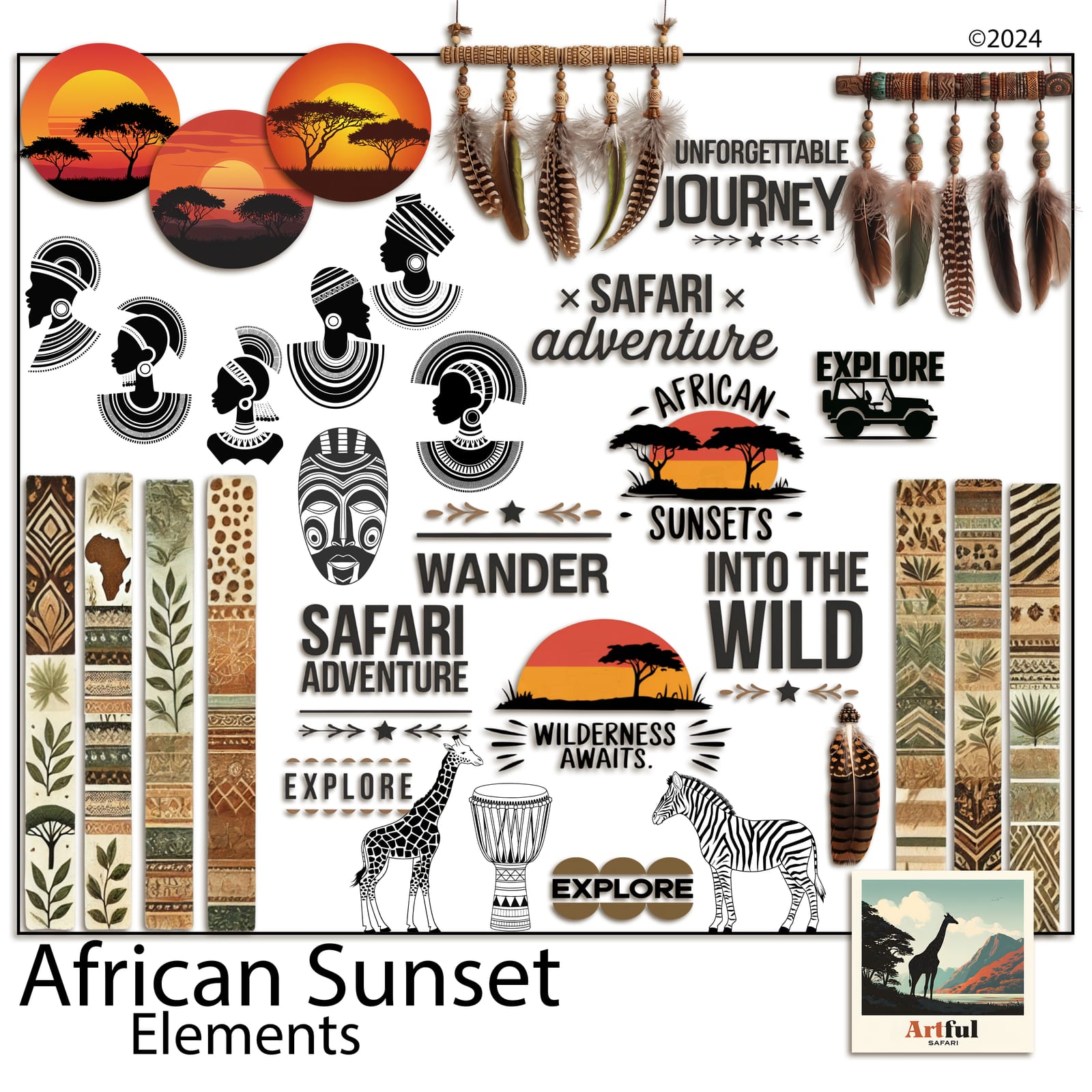 African Sunset Elements