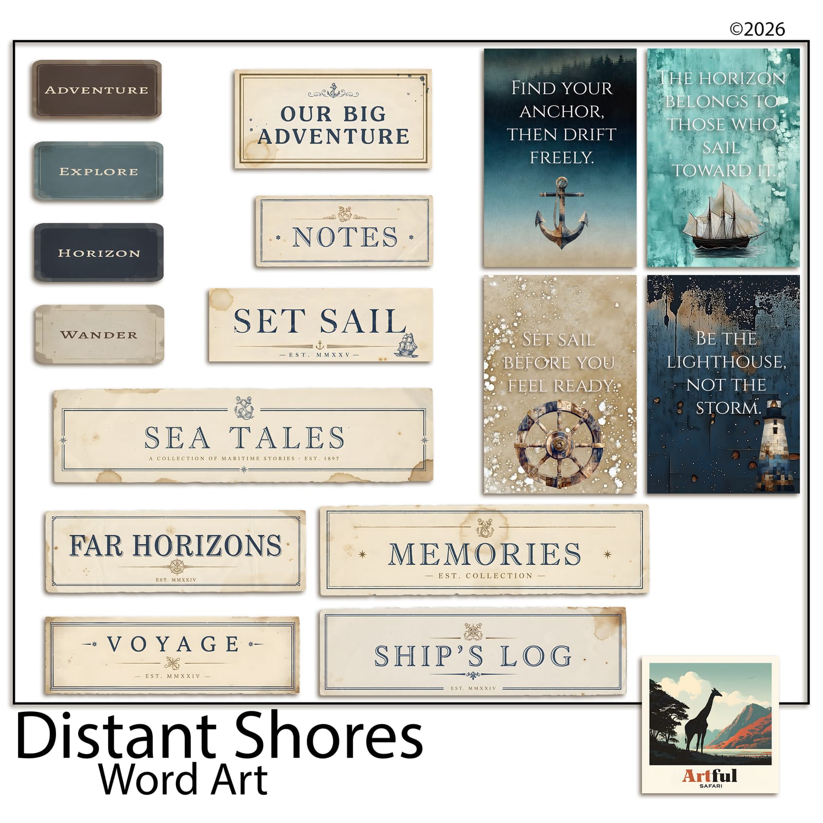 Distant Shores Word Art