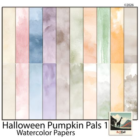 Halloween Pumpkin Pals Watercolor Papers