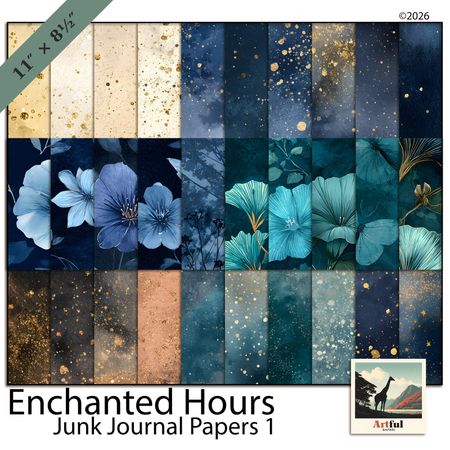 Enchanted Hours Junk Journal Papers 1