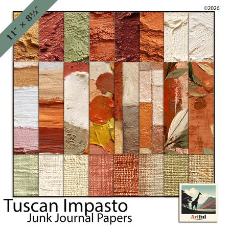 Tuscan Impasto Junk Journal Papers