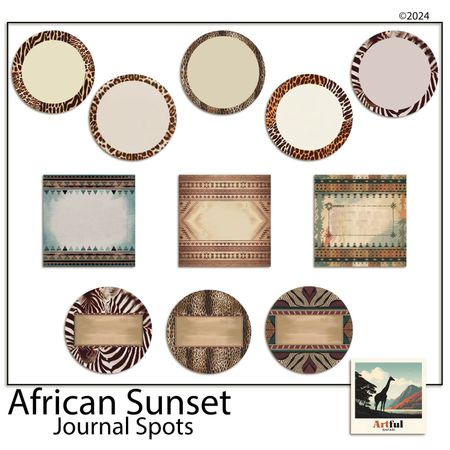 African Sunset Journaling Cards
