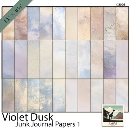 Violet Dusk Junk Journal Papers 1