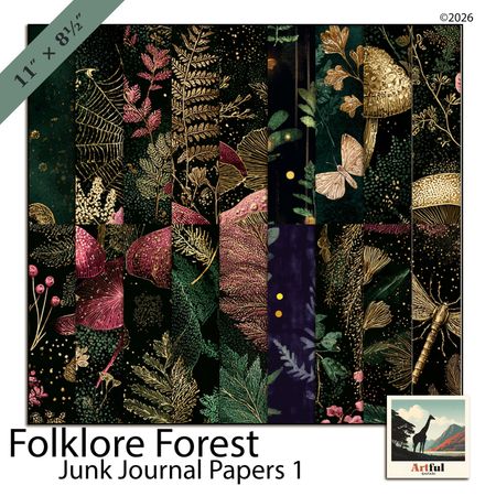 Folklore Forest Junk Journal Papers 1