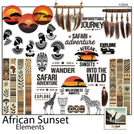 African Sunset Elements