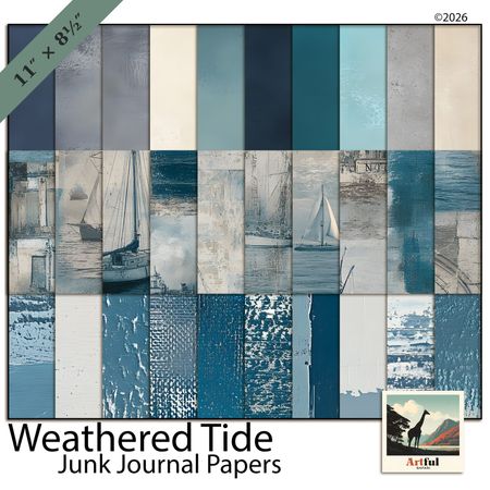 Weathered Tide Junk Journal Papers