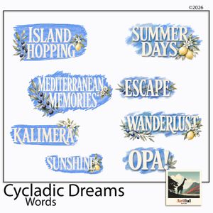 Cycladic Dreams Word Art