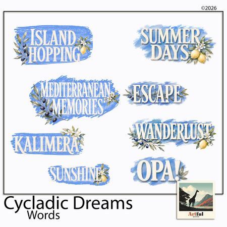 Cycladic Dreams Word Art