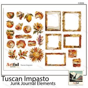 Tuscan Impasto Junk Journal Elements