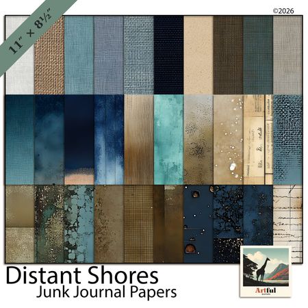 Distant Shores Junk Journal Papers